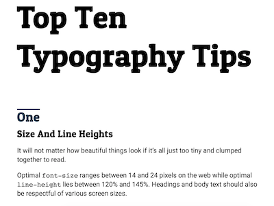 Top Ten Typography Tips conference guide reference slides talk tips type typography
