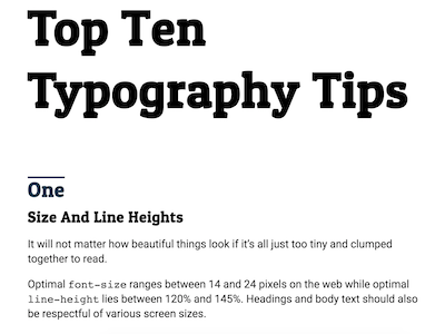 Top Ten Typography Tips