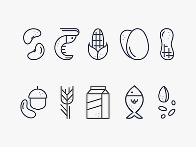 Allergen Icons allergens allergy free allergy icons corn fish food allergies food icons gluten icons peanuts tree nuts