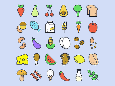 Food & Dots Icon Set