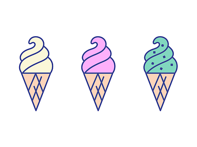 Friday Breakfast cones flavors ice cream icons soft serve summer