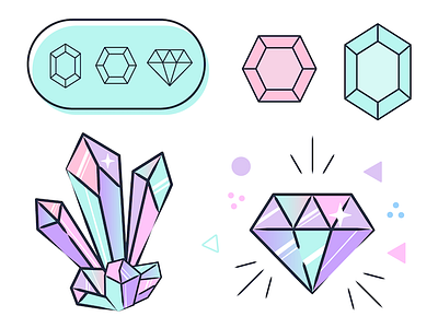 Gem Sparkle cute diamonds gem gems gemstones icons pastels sparkle