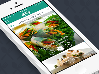 Sprig: Dinner on Demand flat mobile app on demand food