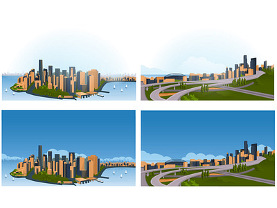 landscape, illustration for the site banner design flat illustration landscape site ux vector web