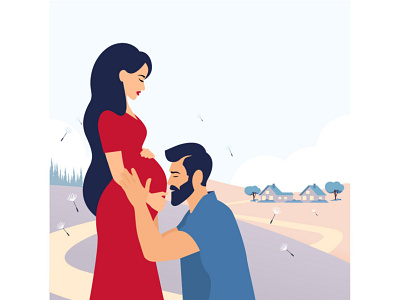family is the best we have app banner couple design family family portrait flat illustration minimal vector web