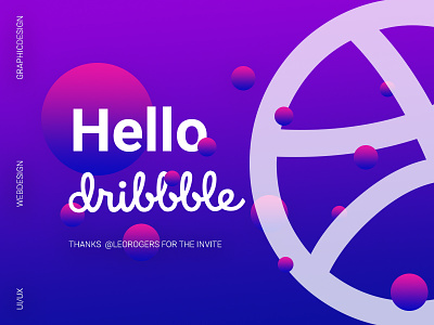 Hello Dribble graphicdesign minimalist design typogaphy uiux webdesign