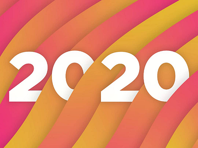 2020 Wave abstract gradient lines typography