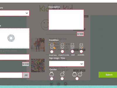 The selling form for the "Kid to Kid" webapp