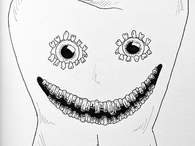 Inktober: teeth black ink inktober inktober2020 monster nightmare nightmarefuel scary teeth white