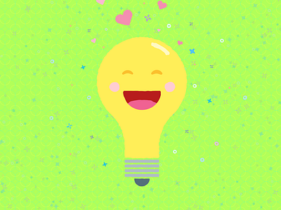 I love you watts anniversary blue bulb cute green heart illustration light bulb love pink pun purple rough vector yellow