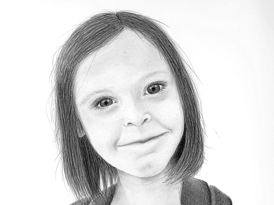 Portrait of my daughter black child graphite gray grey human pencil person portrait traditional media white
