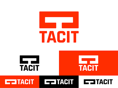 Tacit logo goggles logo negative space red t virtual reality