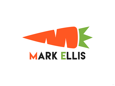 Mark Ellis Logo carrot green logo mark ellis negative space orange