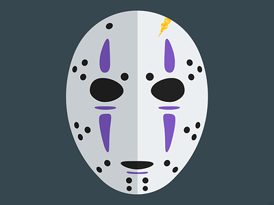 Jason No Face gold gray grey halloween hockey mask jason light gray light grey no face purple spirited away sticker