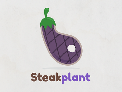 Steakplant brown eggplant gray green grey illustration mashup purple steak vector