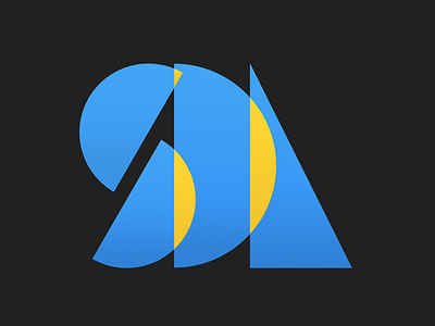 Weekly Warmup 005: Simple Letterform blue d dribbbleweeklywarmup l letterform s yellow