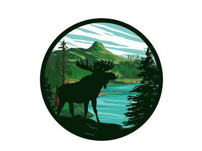 moose apparel artwork brand clothing company deer design handdrawn hunter hunting illustration moose nature outdoors retro sticker design tshirt design vector vintage wildlife