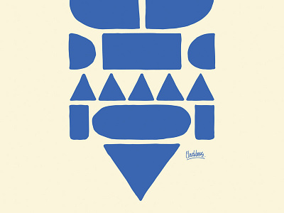 Blue Shapes blue geometric geometry hand drawn pattern poster screen print shapes symmetry texture