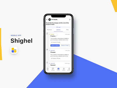 Shighel - Navigating Projects animation app clean design interface jobs projects ui