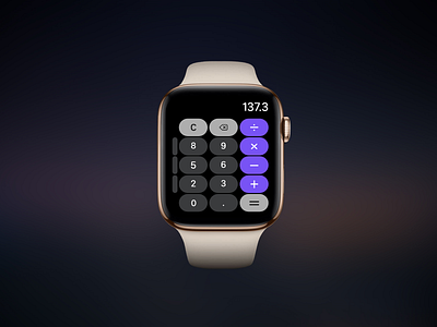 Apple Watch Calculator - Daily UI 4 adobexd app apple apple watch calculator clean concept dailyui fluid series swipe ui ux