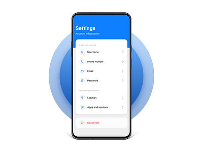 Settings Page - Mobile App adobexd clean concept dailyui dailyuichallenge interface ui ux