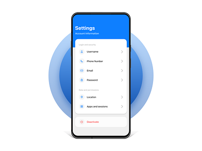 Settings Page - Mobile App