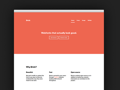 Brick brick fonts launch minimal site webfonts