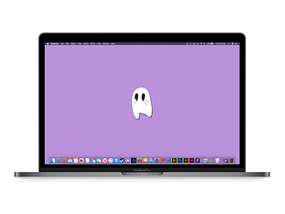 Shy Ghost - MacBook Pro art artwork design flat ghost halloween icon illustration illustrator minimal mockup vector