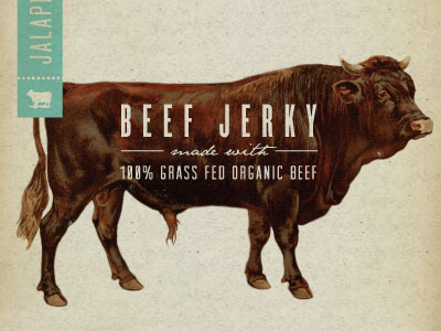 Beef Jerky illustration packaging type vintage