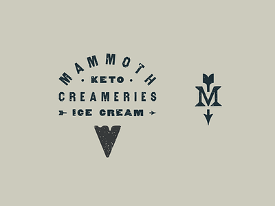 Mammoth II animal badge design ice cream ice cream cone illustration logo primal texture