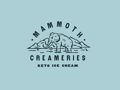 Mammoth III animal badge branding design ice cream illustration logo mammoth primal