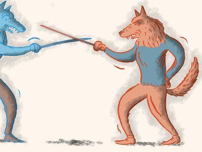Screen Shot 2011 05 09 At 22.28.42 animals colour duelling illustration personal print wolves