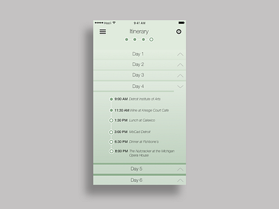 #Dailyui079 Challenge, "Itinerary"