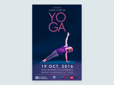 Poster - Yoga Class design digital design illustrator neon light photo photoshop purple yoga