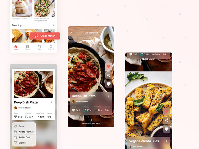 Recipe swipe browsing browse cooking food instagram interaction design long press mobile design native design recipe swipe tiktok