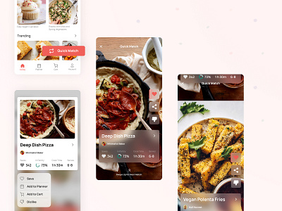 Recipe swipe browsing