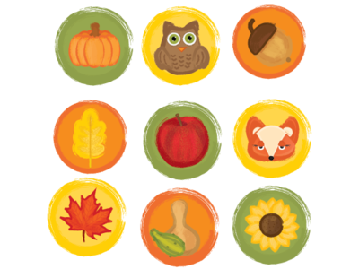 Rustic Fall Icons adobe illustrator autumn fall icons illustration vector