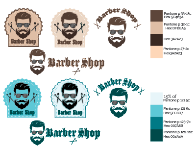 Barber logos branding hipster logo typogaphy vector