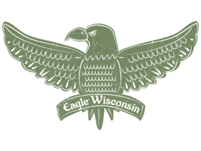 Eagle Wisconsin adobe illustrator branding cindi bane design eagle illustration linocut logo textures wisconsin