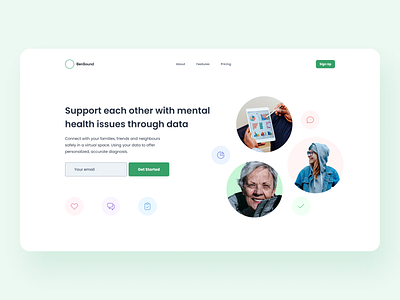 Day 17 of #30daysofwebdesign clean concept dailyui design figma landing page mental health minimal simple typography ui ux web web design webdesign website website design