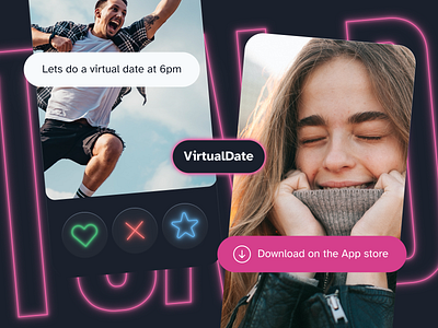 VirtualDate app dark mode mobile