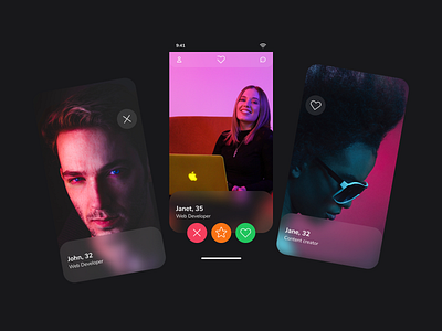 Dating app project concept for tech community app app design clean concept dating design figma minimal simple typography ui web