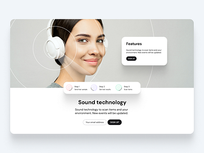 Design project sound tech in Figma clean concept design figma minimal simple typography ui web web design website