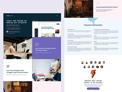 Design university landing page