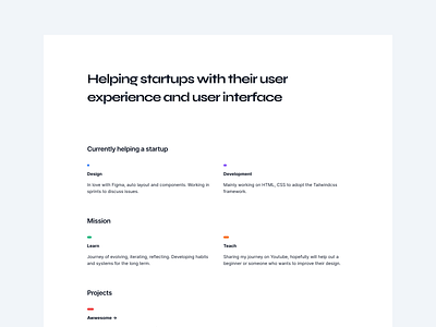 Simple one page portfolio website clean concept design minimal simple typography ui