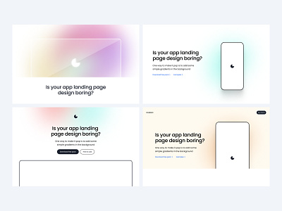 Hero section gradient background for apps clean concept design gradient minimal simple typography ui