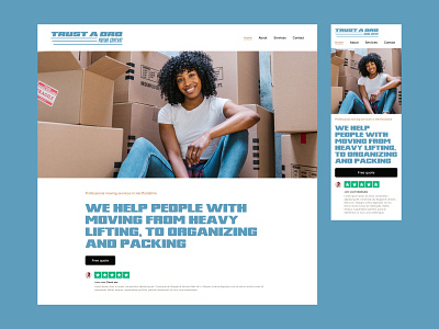 Website Design for a Moving Company branding clean concept design hero section logo minimal moving company simple typography ui web design