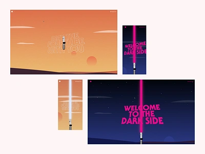 Dark Side Toggle Webflow clean concept design illustration light saber maythe4th minimal simple starwars typography ui webflow