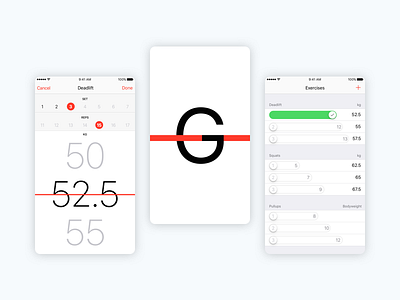 Fitness app braun inspired clean design fitness fitness app iphone minimal typography ui ux workout workout app