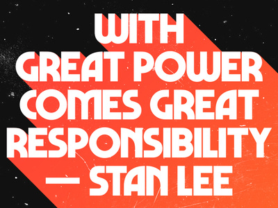 Stan Lee With Great Power - Free Wallpaper design inspirational quote iphone minimal movies phone spiderman typography wallpaper wallpapers